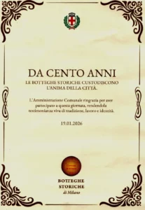Historic Shop Certificate in Milan